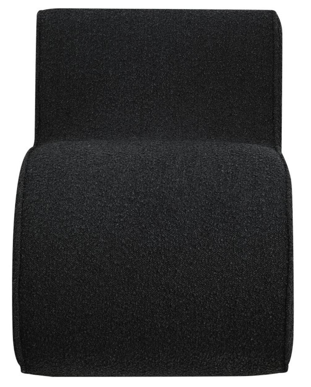 Black Boucle Upholstered Armless Chair