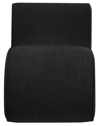Black Boucle Upholstered Armless Chair