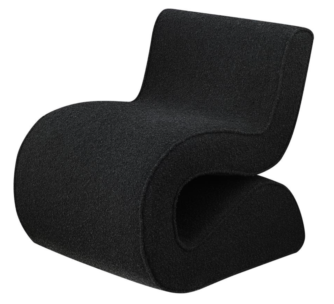 Black Boucle Upholstered Armless Chair