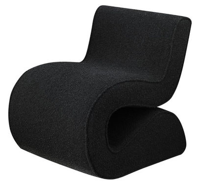 Black Boucle Upholstered Armless Chair