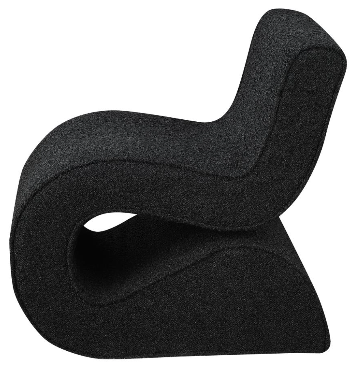 Black Boucle Upholstered Armless Chair