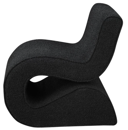Black Boucle Upholstered Armless Chair
