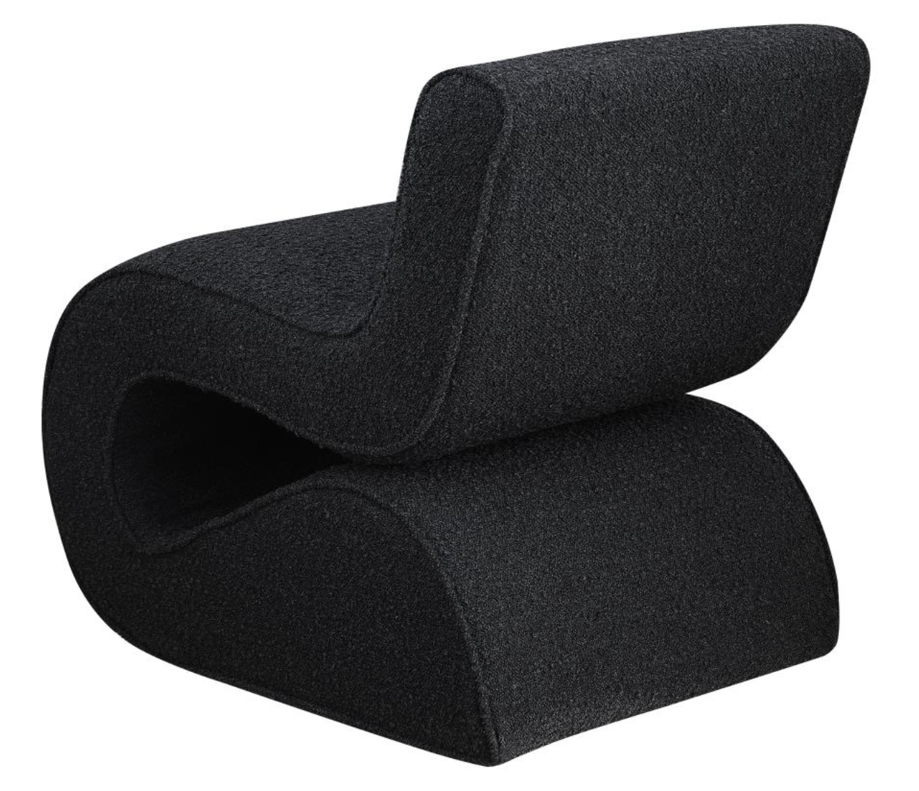 Black Boucle Upholstered Armless Chair