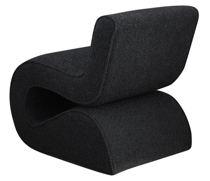 Black Boucle Upholstered Armless Chair