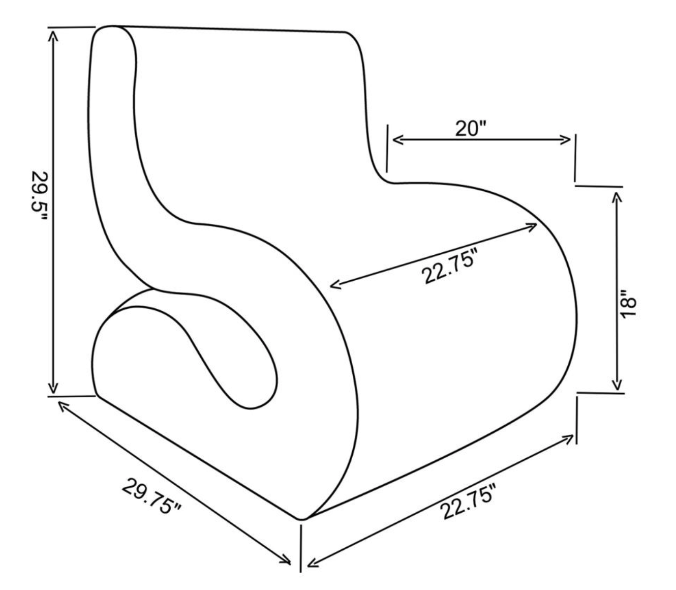Black Boucle Upholstered Armless Chair