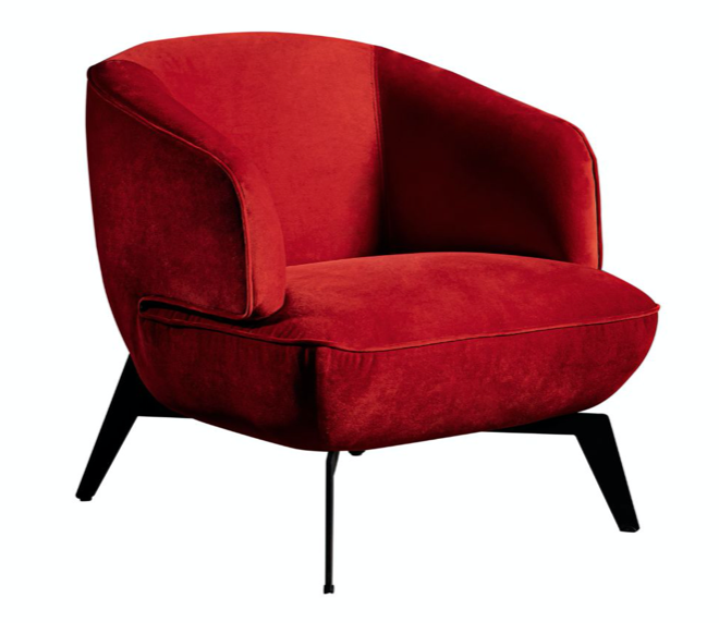 Tessa Red Velvet Accent Chair