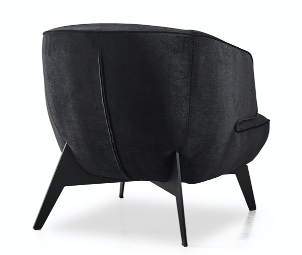 Tessa Black Velvet Accent Chair
