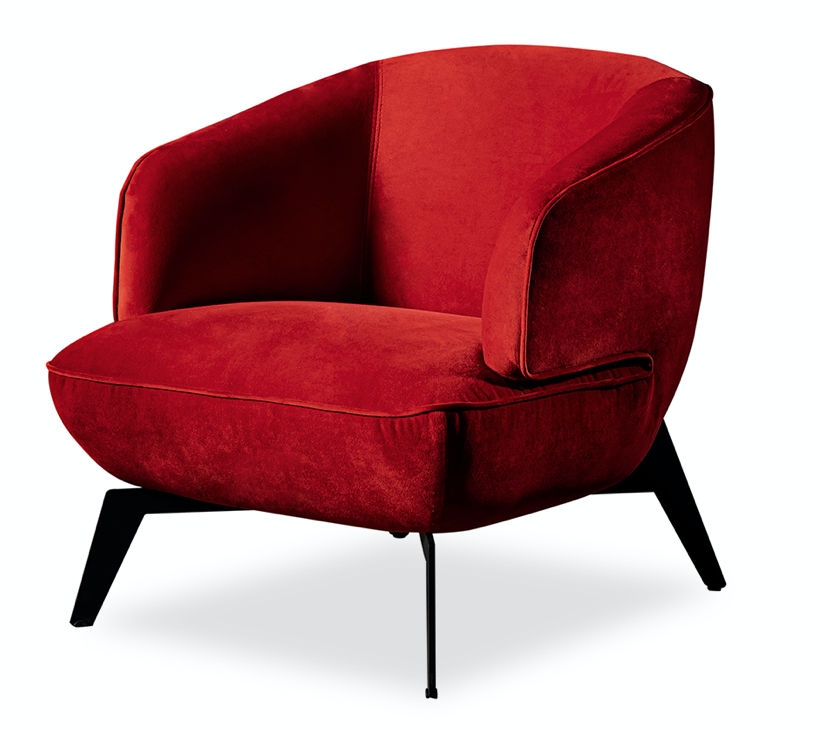 Tessa Red Velvet Accent Chair