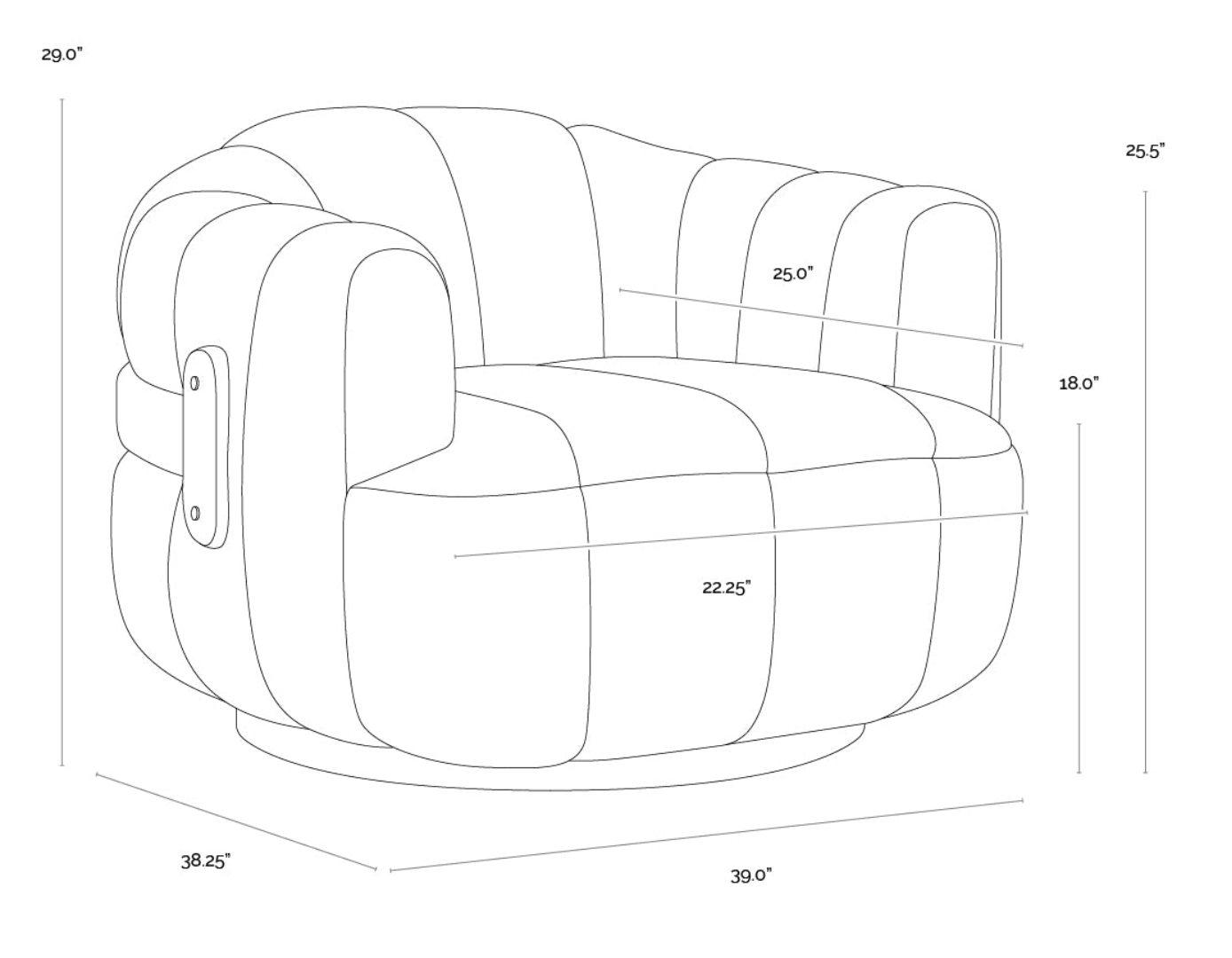 Dove Cream Swivel Armchair