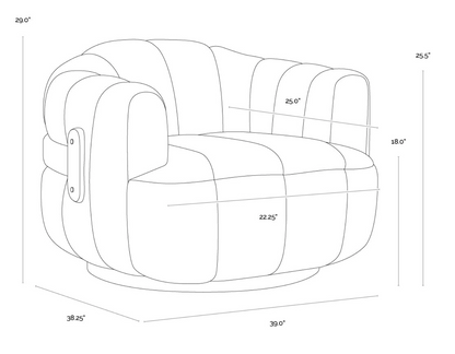 Dove Cream Swivel Armchair