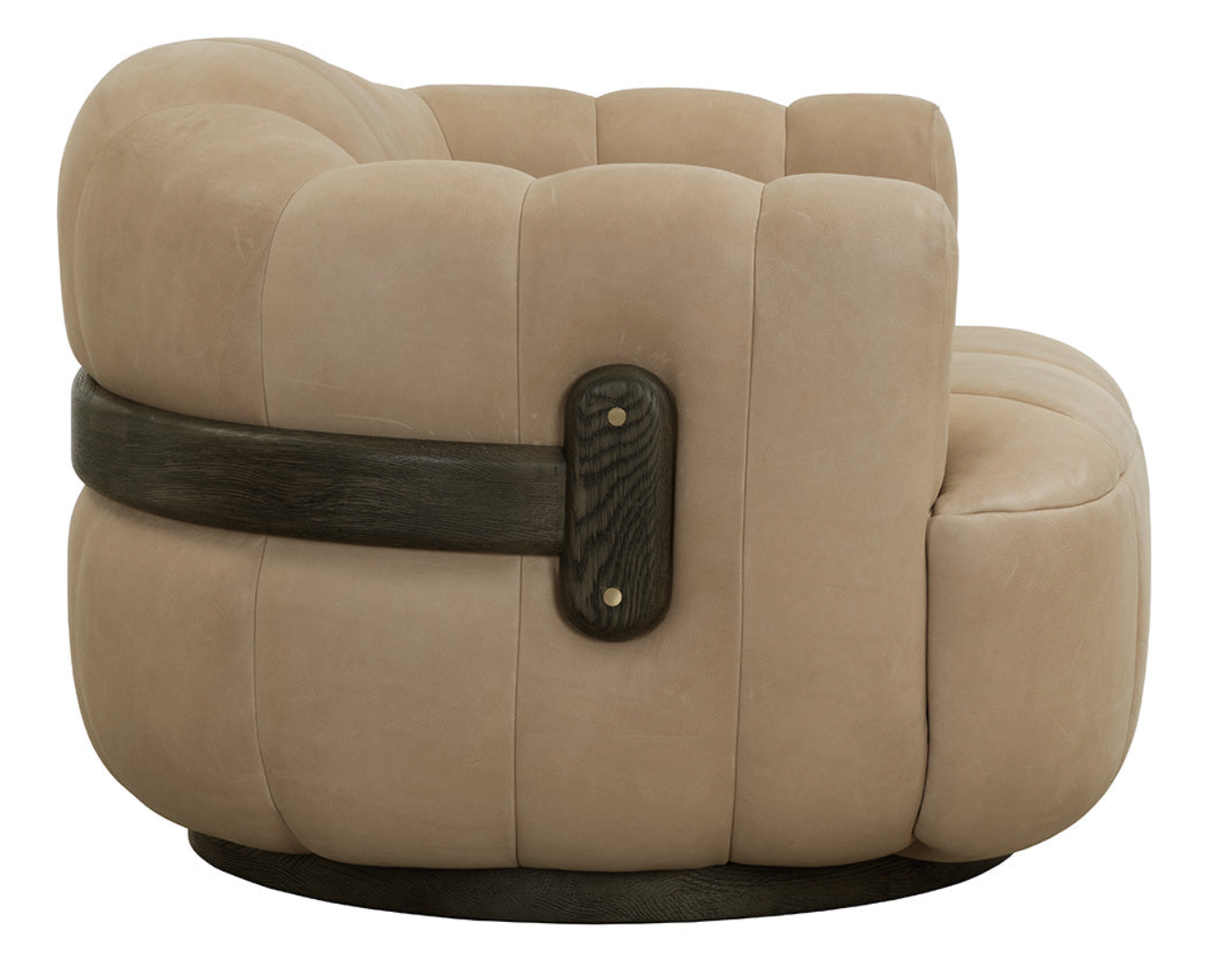 Sahara Sand Leather Swivel Armchair