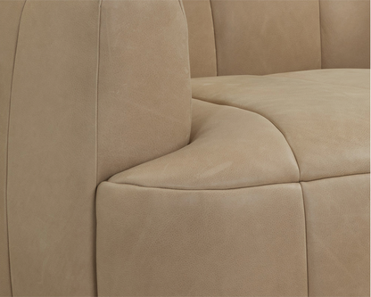 Sahara Sand Leather Swivel Armchair