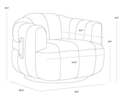 Sahara Sand Leather Swivel Armchair