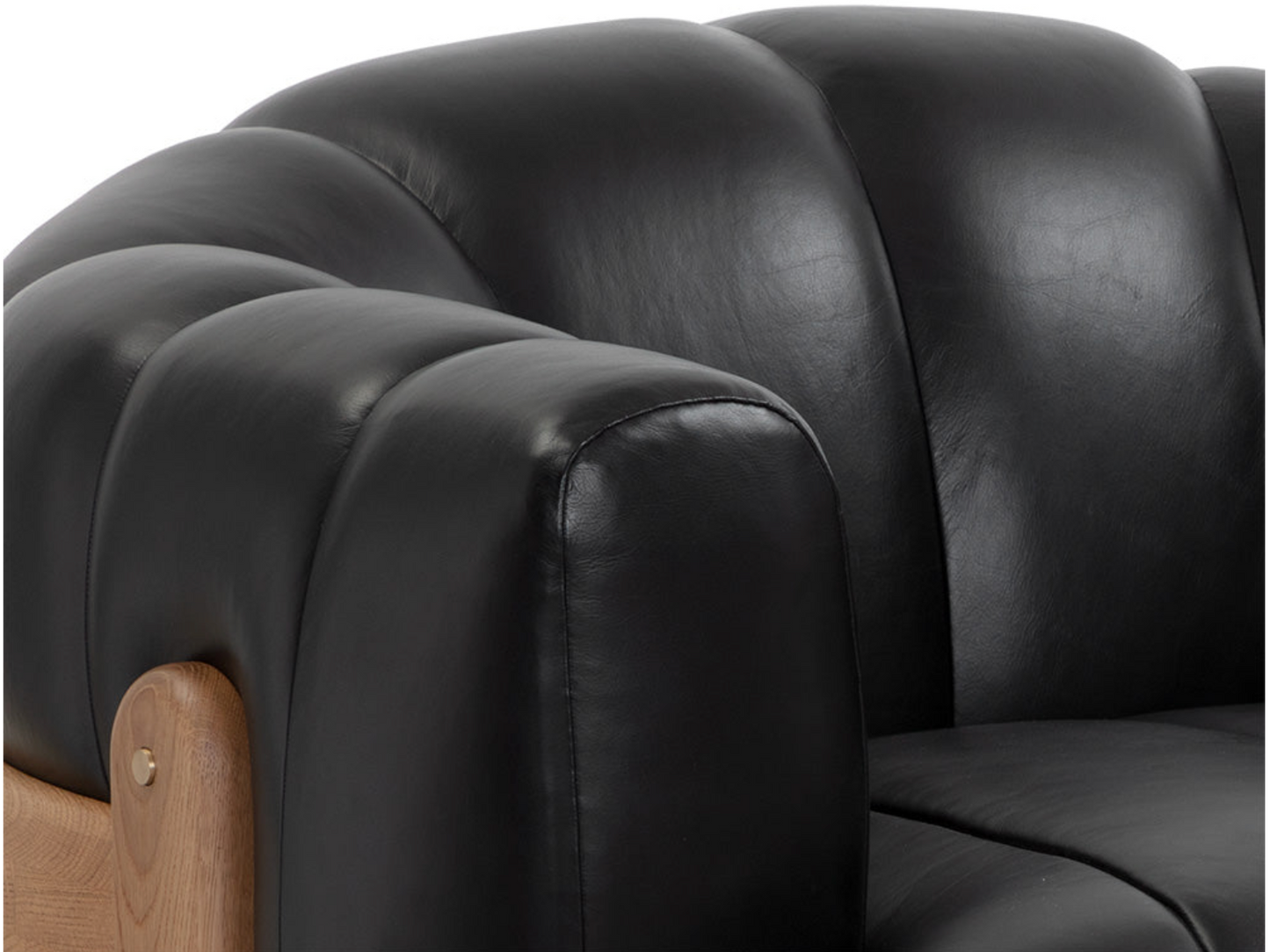 Vintage Black Leather Swivel Armchair