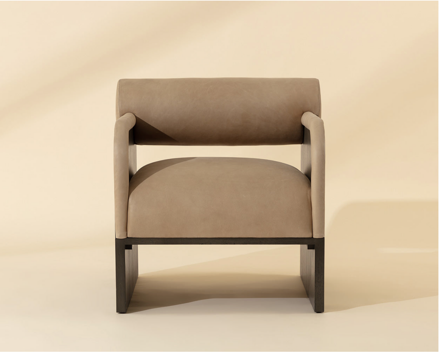 Sahara Sand Leather Lounge Chair
