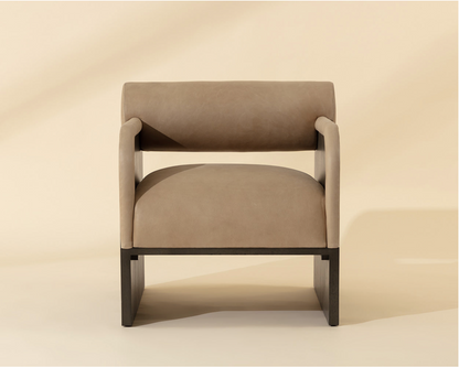 Sahara Sand Leather Lounge Chair
