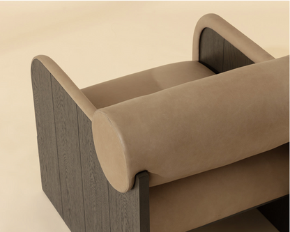 Sahara Sand Leather Lounge Chair