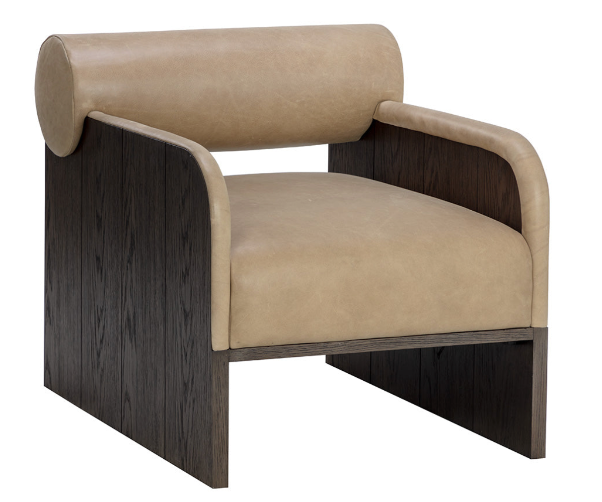 Sahara Sand Leather Lounge Chair