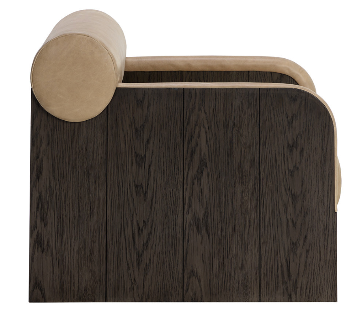 Sahara Sand Leather Lounge Chair