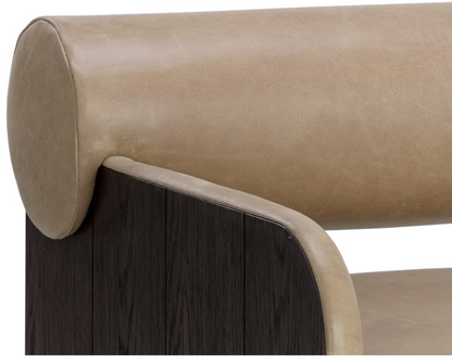 Sahara Sand Leather Lounge Chair