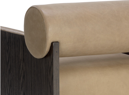 Sahara Sand Leather Lounge Chair