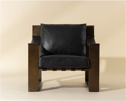 Noma Leather Lounge Chair - Antique Bronze