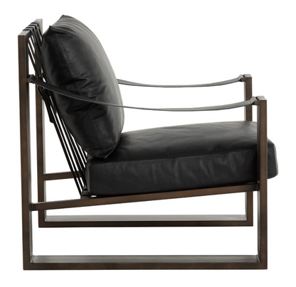Noma Leather Lounge Chair - Antique Bronze