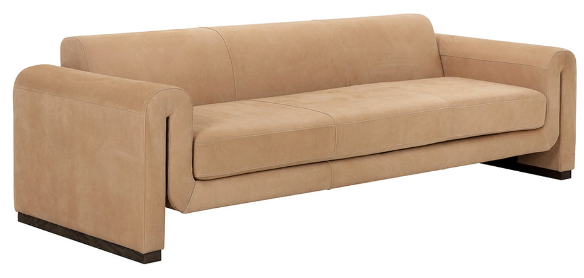 Bovine Tan Leather Sofa