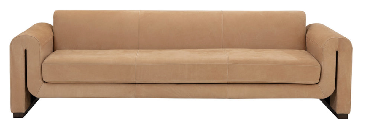 Bovine Tan Leather Sofa