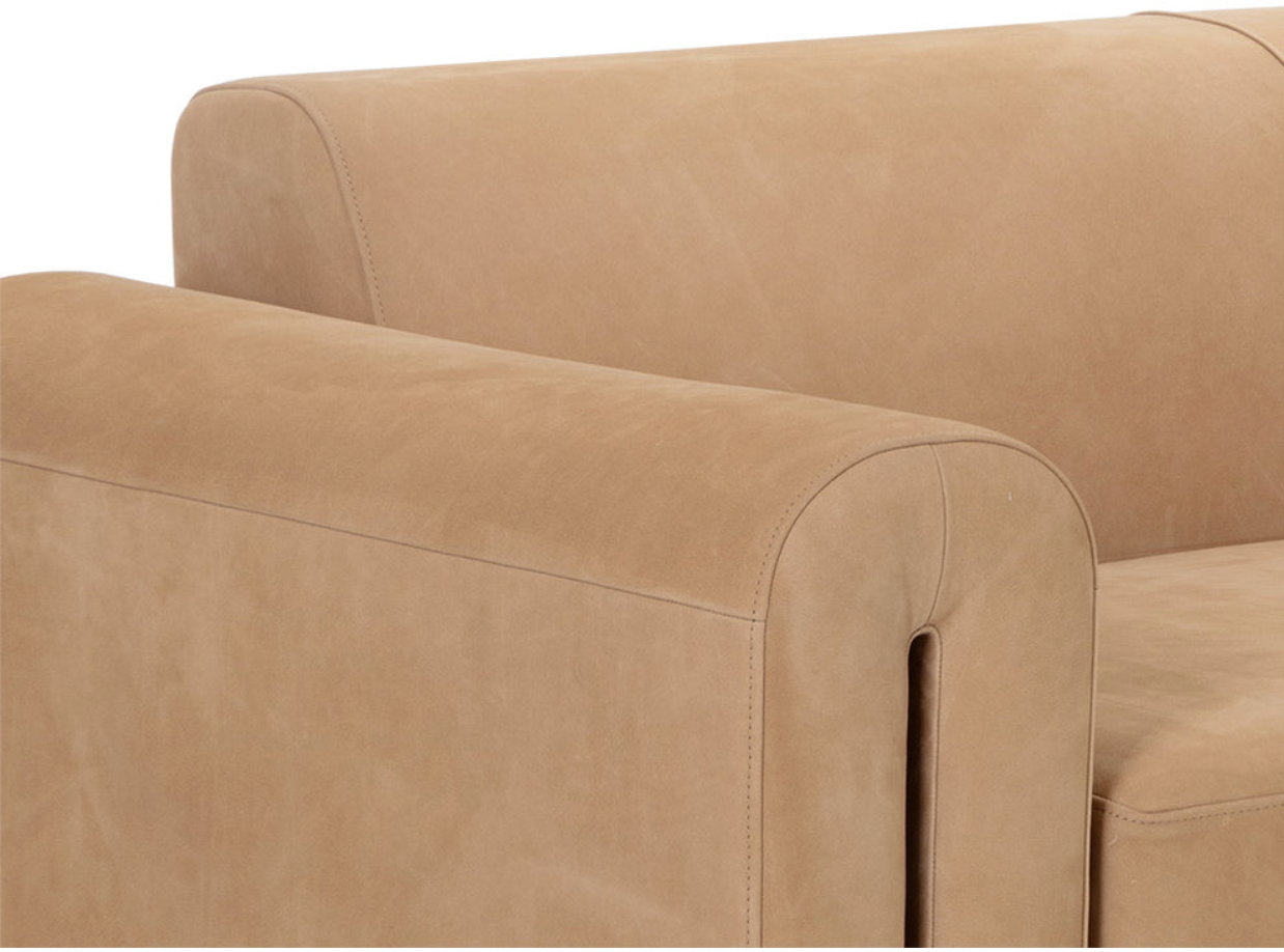 Bovine Tan Leather Sofa