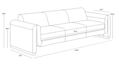 Bovine Tan Leather Sofa