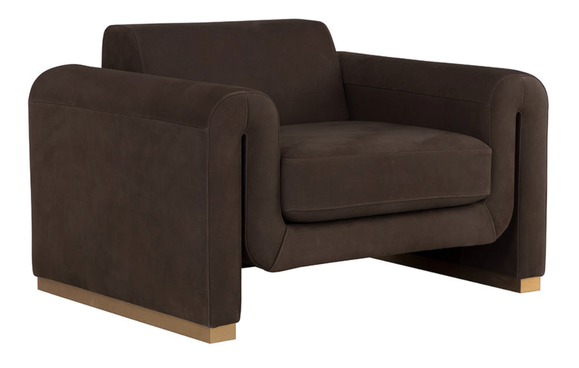 Bovine Cocoa Leather Armchair