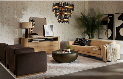 Bovine Cocoa Leather Armchair