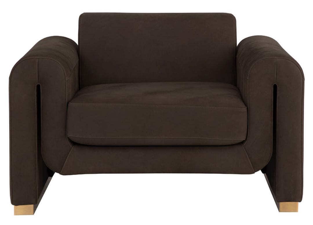 Bovine Cocoa Leather Armchair