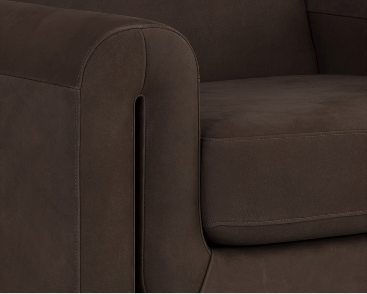 Bovine Cocoa Leather Armchair