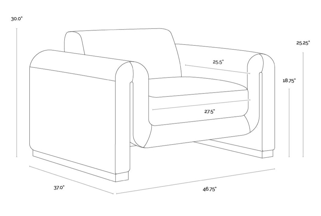 Bovine Cocoa Leather Armchair