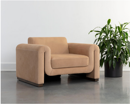 Bovine Tan Leather Armchair