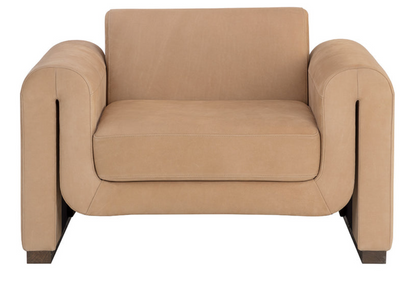 Bovine Tan Leather Armchair
