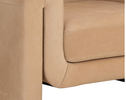 Bovine Tan Leather Armchair