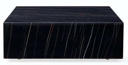 Black Cube Square Marble Coffee Table