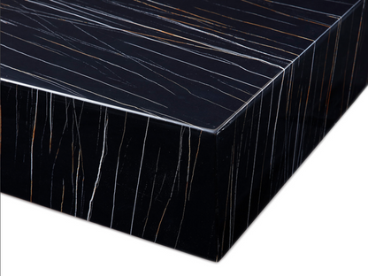Black Cube Square Marble Coffee Table
