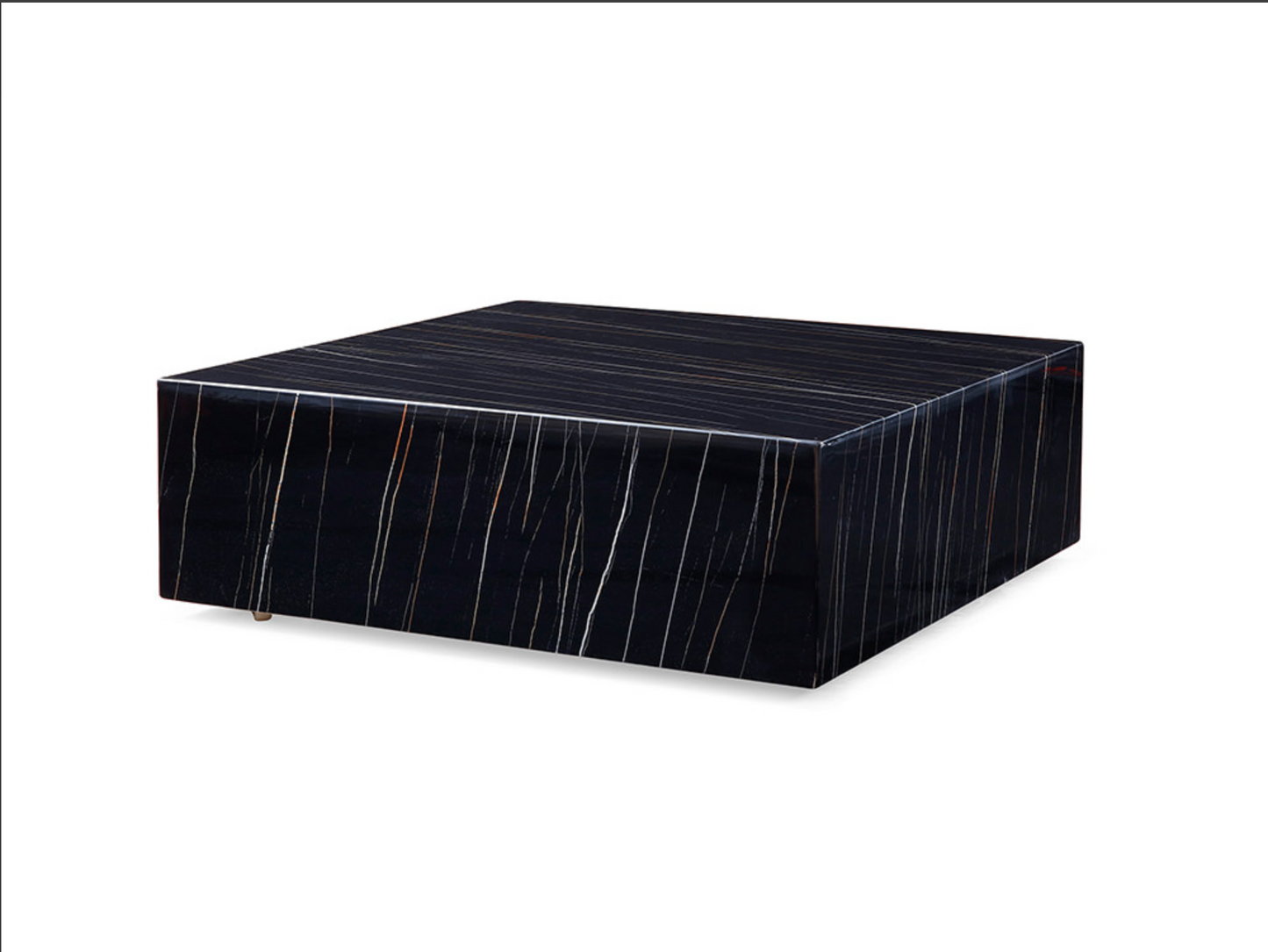 Black Cube Square Marble Coffee Table