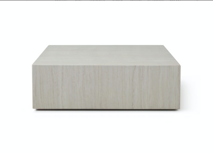 Beige Travertine Cube Square Marble Coffee Table