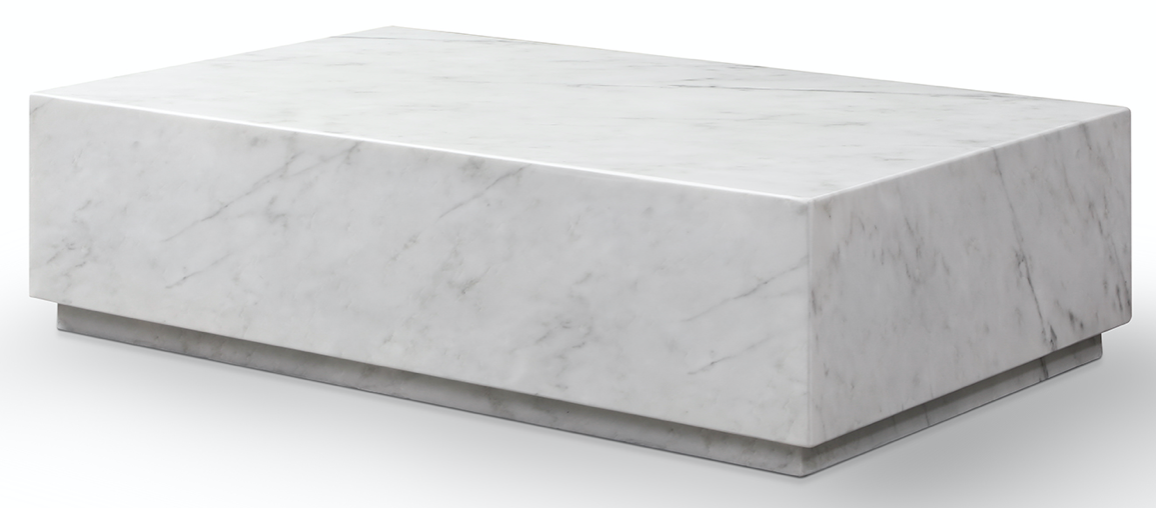 Iris White Rectangle Marble Coffee Table