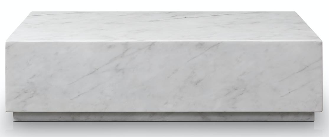 Iris White Rectangle Marble Coffee Table