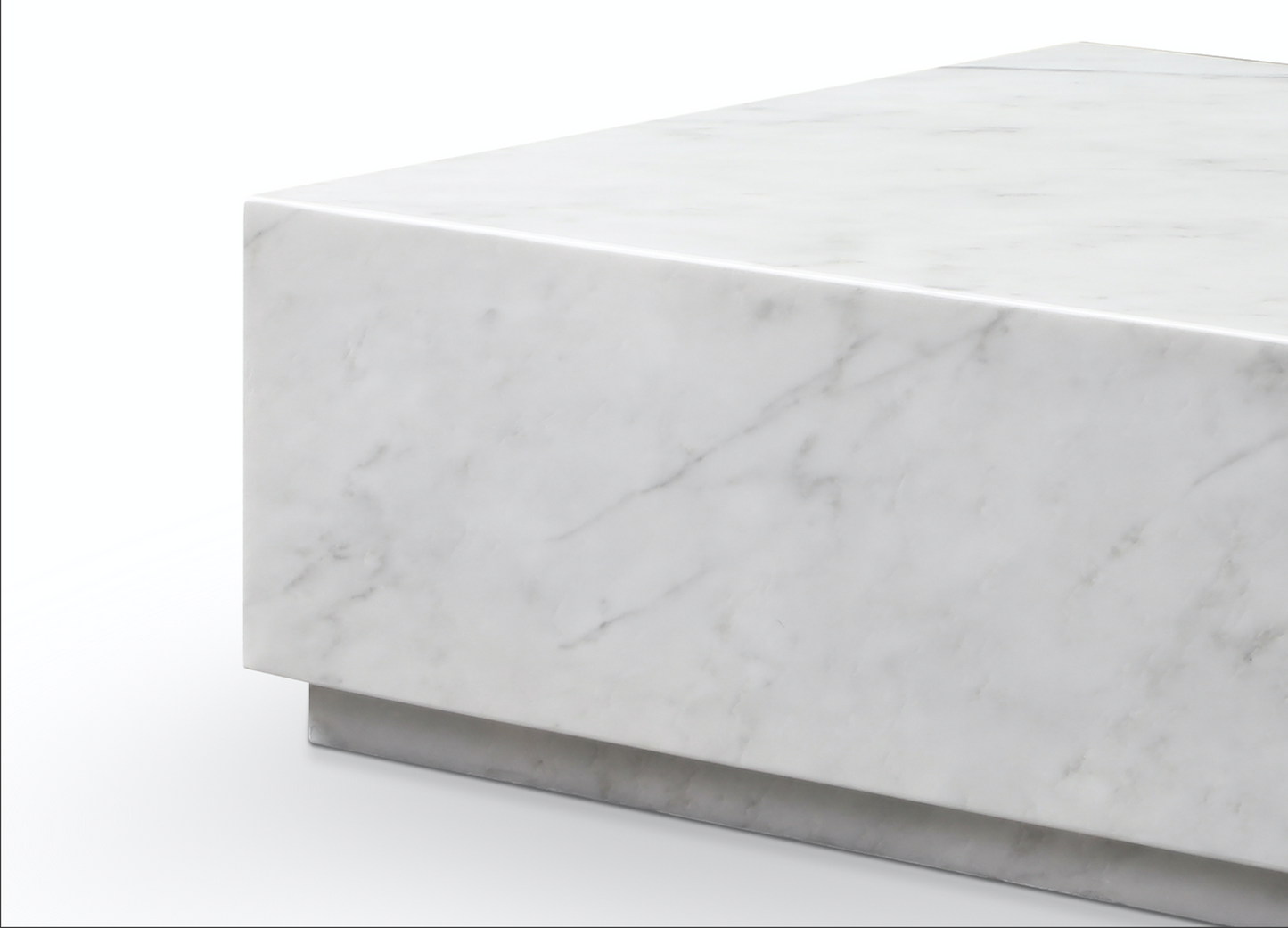 Iris White Rectangle Marble Coffee Table