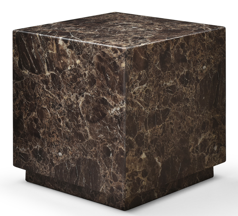 Iris Dark Brown Emperador Marble Side Table