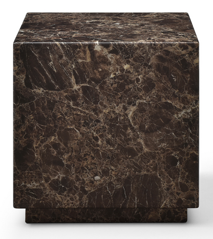 Iris Dark Brown Emperador Marble Side Table