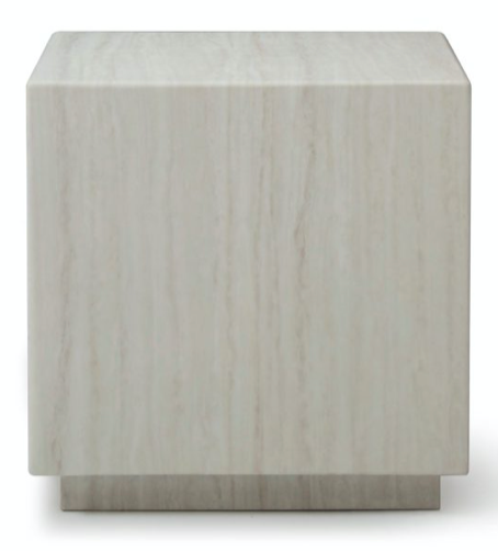 Iris Beige Travertine Marble Side Table