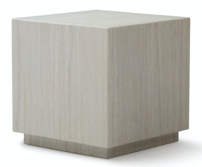 Iris Beige Travertine Marble Side Table
